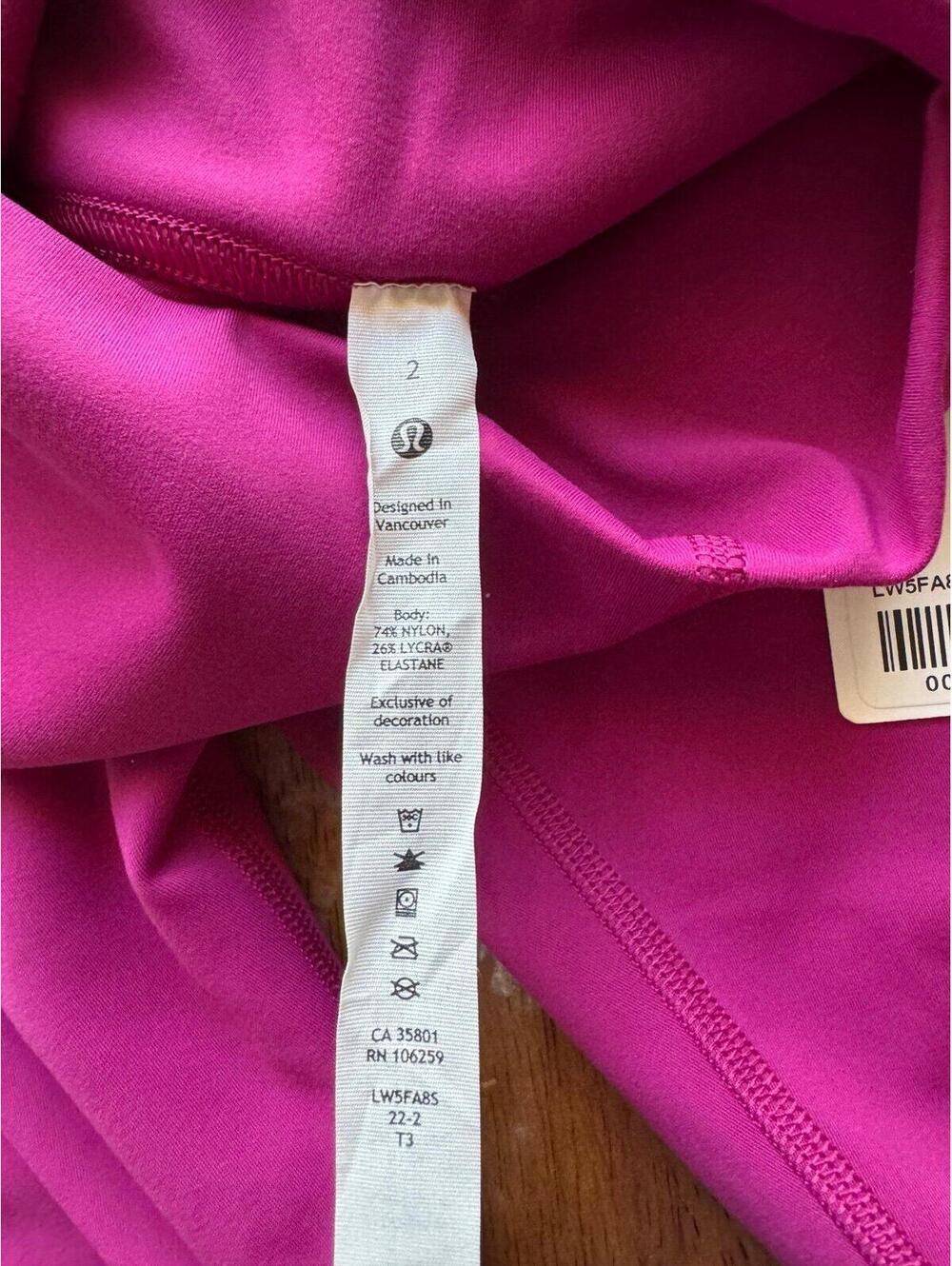 Lululemon Instill HR 25” Magenta Purple NWT Size 2 - Picture 5 of 6